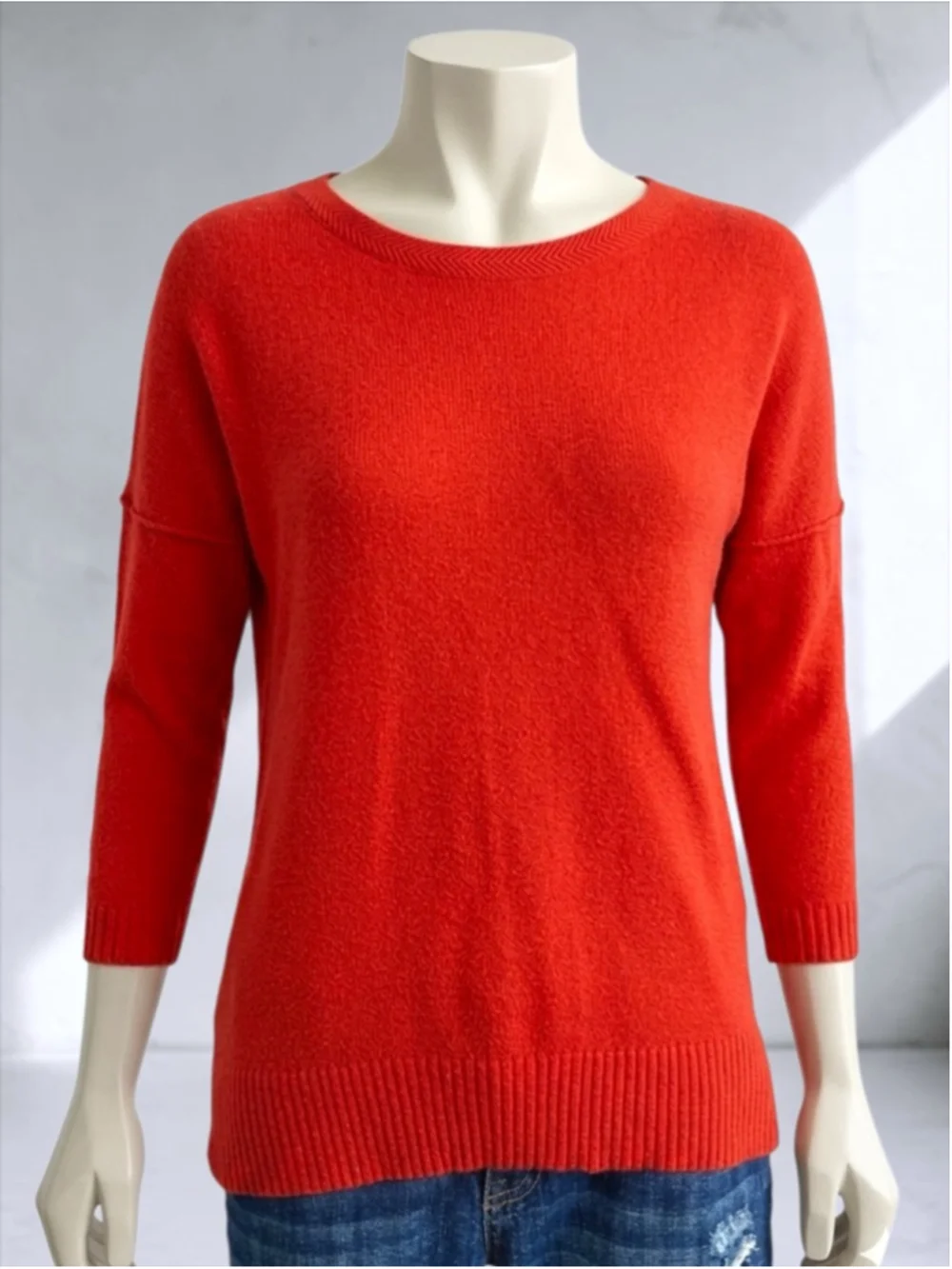 H&M L.O.G.G. Red Drop Shoulder Pullover Sweater – Size XS